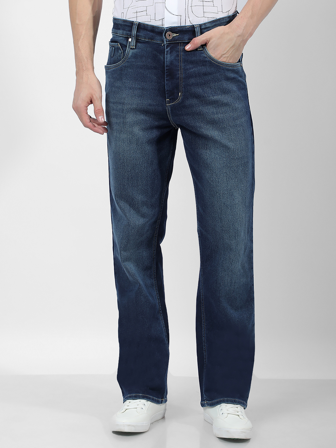 Numero Uno Men Faded Blue Jeans
